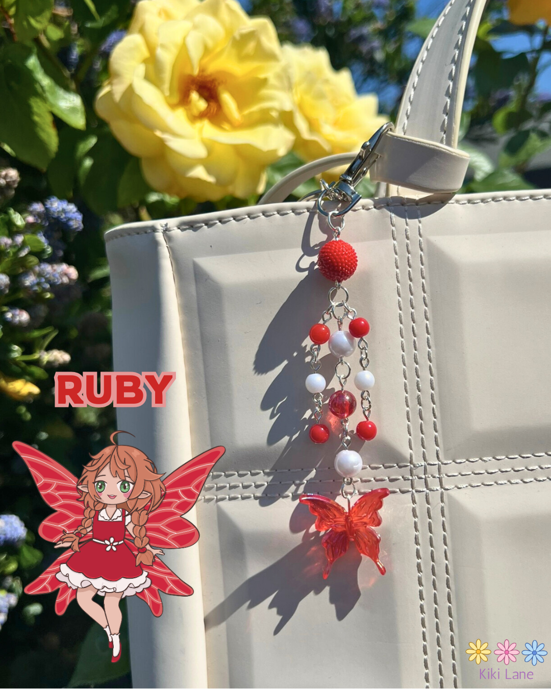Ruby bag charm