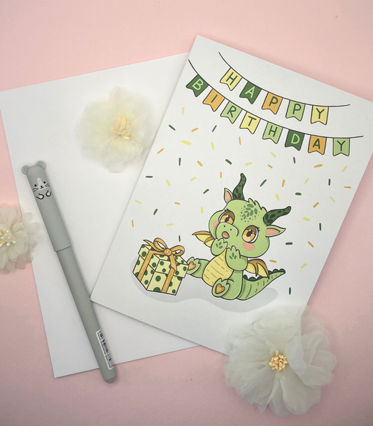 Fumi the Dragon Birthday Card