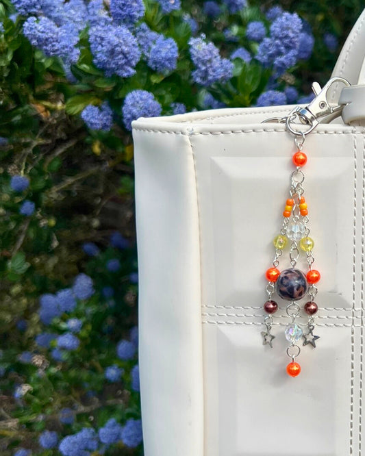 Jasper beaded bag charm
