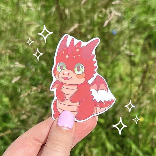 Kai the Red Dragon Sticker