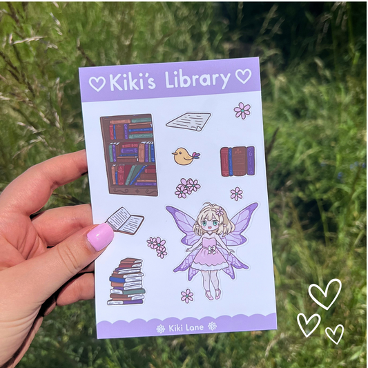 Kiki's Library sticker sheet