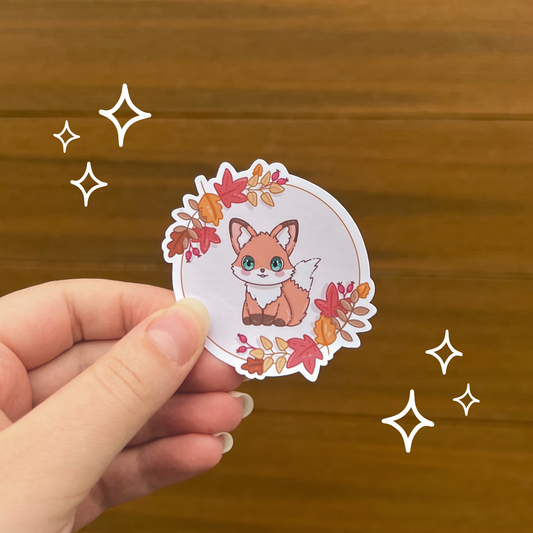 Autumn  Wreath Fox Sticker