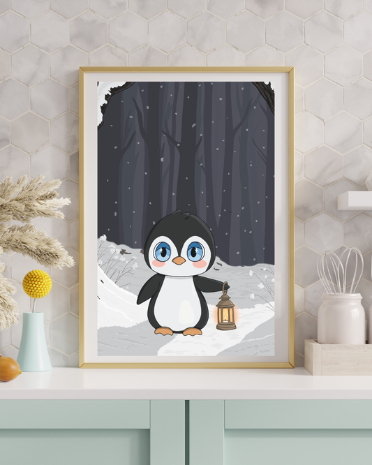 Snowy Traveller Art Print