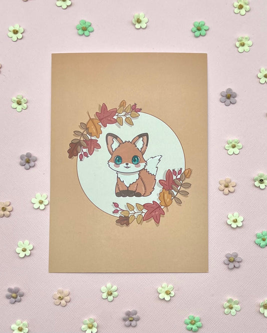 Autumn Fox Postcard