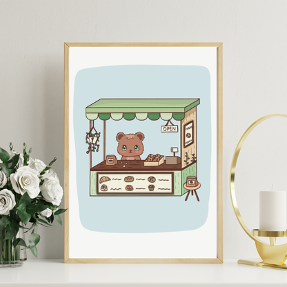 Mishka's Bakery Stall Art Print
