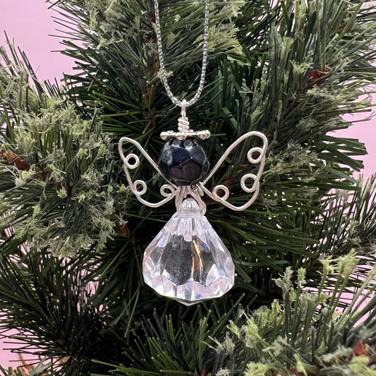 Black and Silver Angel Ornament