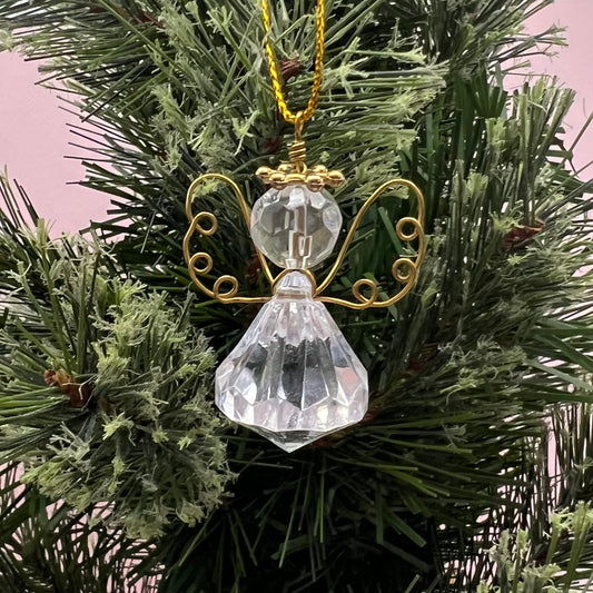 Clear and Gold Angel Ornament