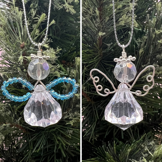 Clear and Silver Angel Ornament