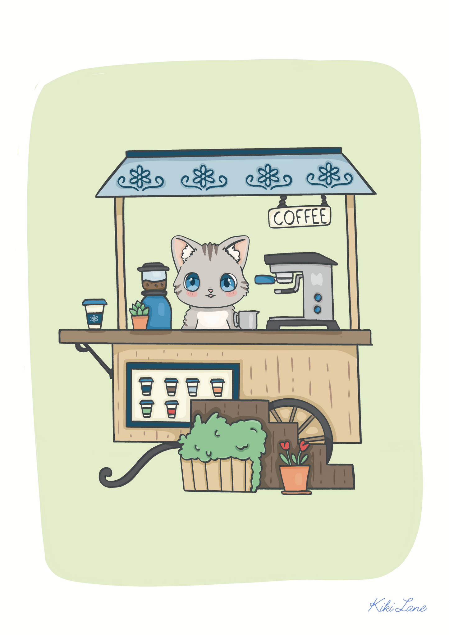 Kemuri's Coffee Cart Art Print