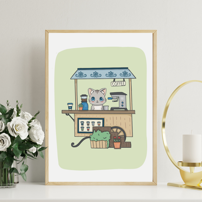 Kemuri's Coffee Cart Art Print