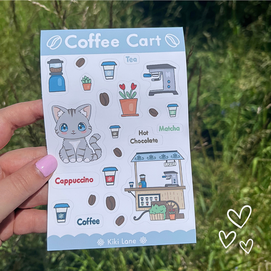 Coffee cart sticker sheet