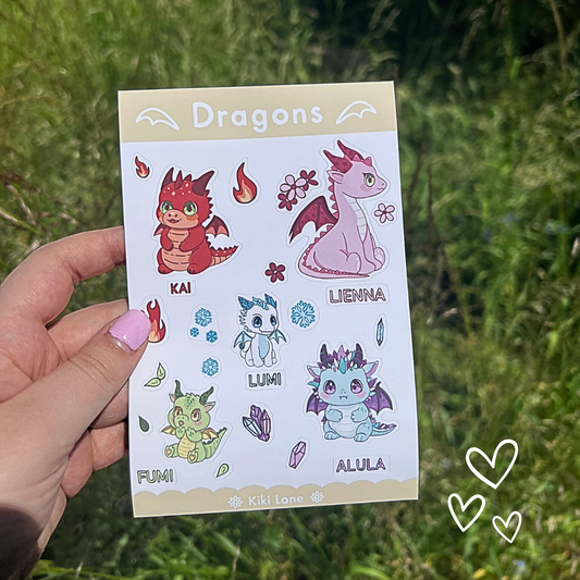 Dragons sticker sheet