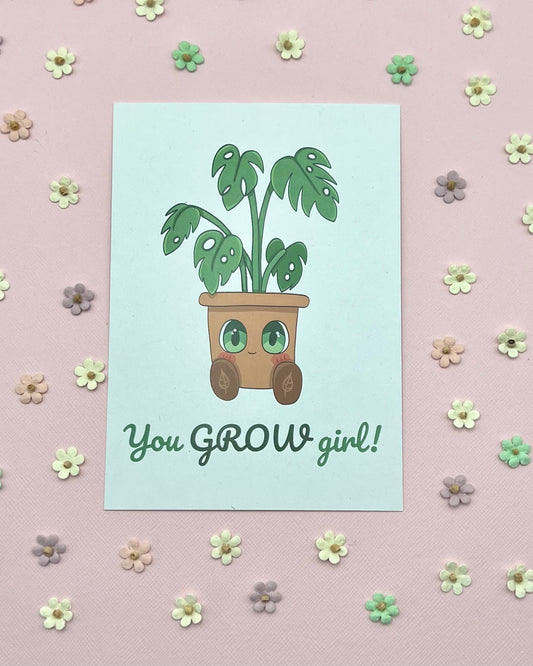 You GROW Girl Postcard