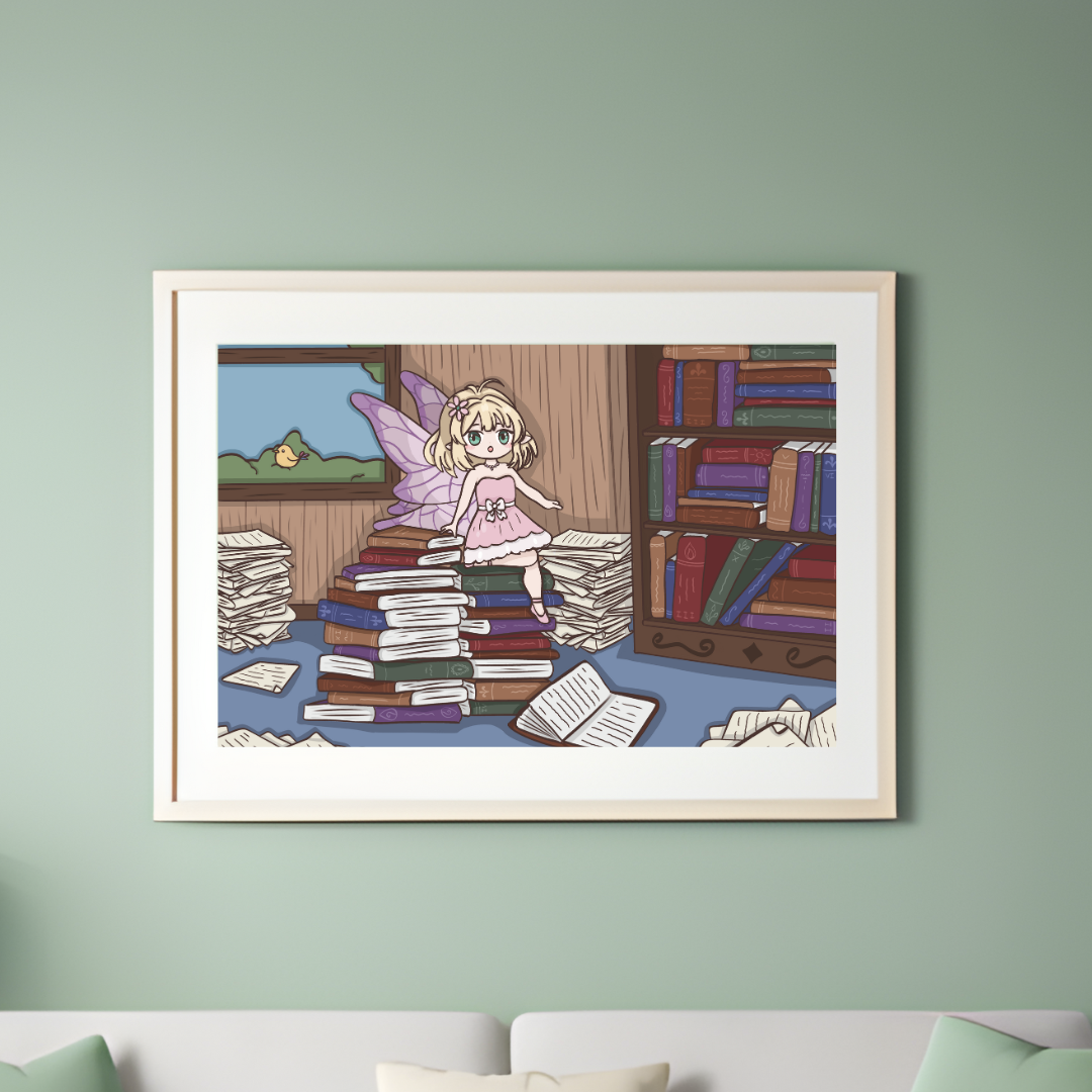 Kiki's Library Art Print