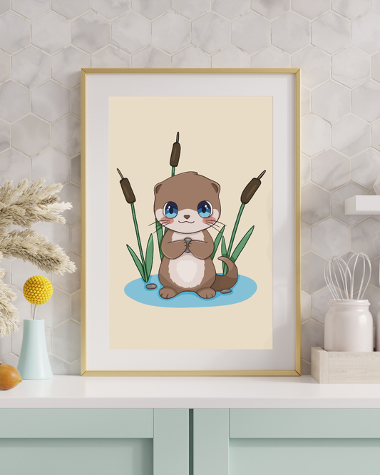 Oscar the Otter Art Print