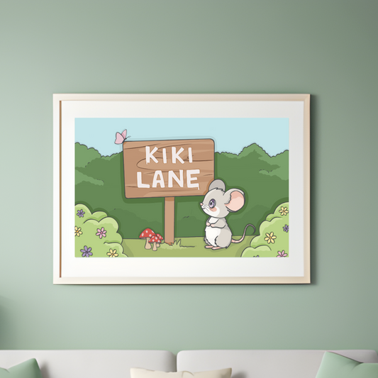 Kiki Lane Sign Art Print