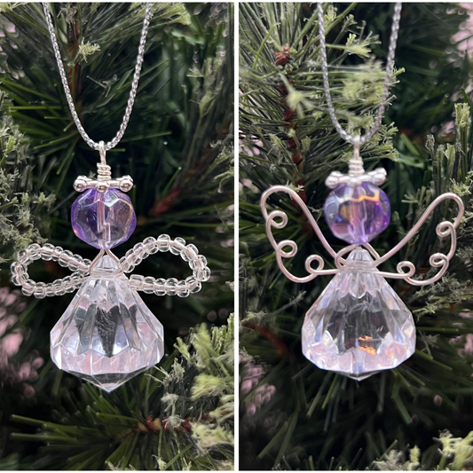Purple and Silver Angel Ornament