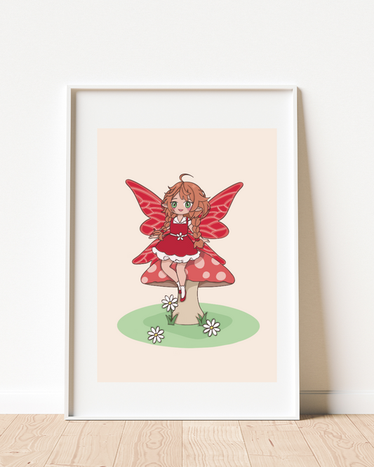 Ruby The Mushroom Fairy Art Print