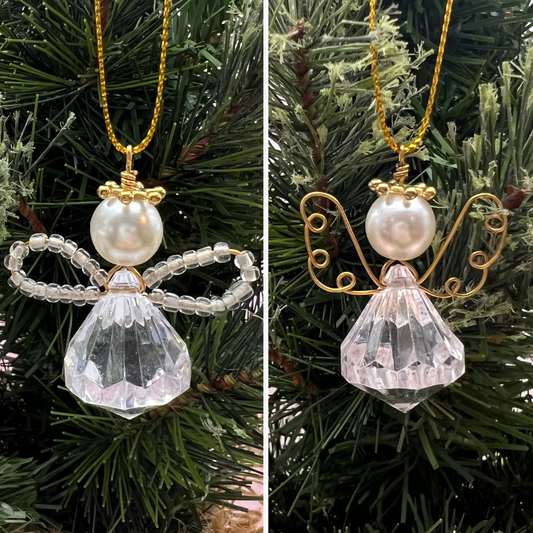 White and Gold Angel Ornament